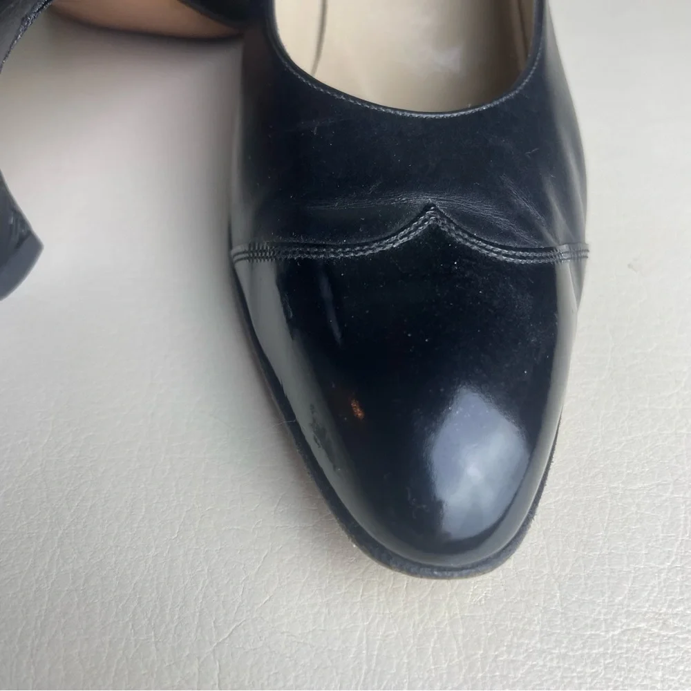 Vintage Salvatore Ferragamo Genuine Black leather heels Size 9 AAAA - Picture 4 of 16